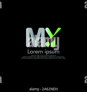 M Y MY Vector initial abstract logo concept Stock Vector