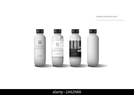Realistic beige cosmetic cream container Stock Vector