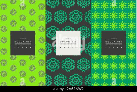 Vector set of packaging design templates, linear patterns Stock Vector