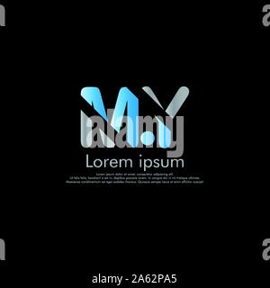 M Y MY Vector initial abstract logo concept Stock Vector