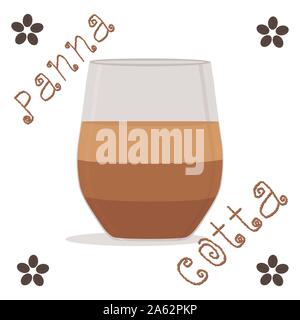 Abstract vector icon illustration logo for coffee jelly confectionery panna cotta. Jelly pattern consisting of natural design sweet food pudding panna Stock Vector
