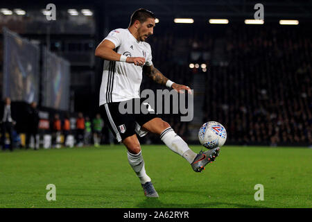 London, UK. 23rd Oct, 2019. Anthony Knockaert of Fulham in action. EFL Skybet championship match, Fulham v Luton Town at Craven Cottage in London on Wednesday 23rd October 2019. this image may only be used for Editorial purposes. Editorial use only, license required for commercial use. No use in betting, games or a single club/league/player publications . pic by Steffan Bowen/Andrew Orchard sports photography/Alamy Live news Credit: Andrew Orchard sports photography/Alamy Live News Stock Photo