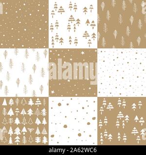 Christmas pattern set and vector illustration Stock Vector