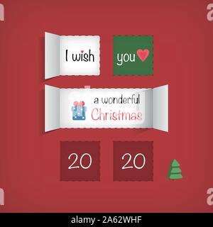 Lovely red advent calendar vector icon for Christmas time Stock Vector