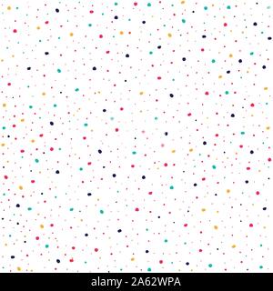 Colorful seamless pattern. Polka dots hand drawn. Stock Vector
