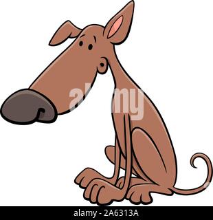 Cartoon Illustration of Funny Brown Dog or Puppy Comic Animal Character Stock Vector