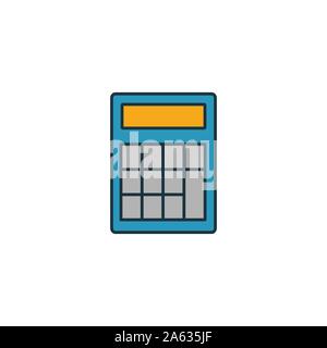 Calculator icon set. Four elements in diferent styles from money icons collection. Creative calculator icons filled, outline, colored and flat symbols Stock Vector