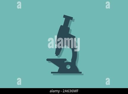 Microscope symbol, minimalistic vector illustration icon Stock Vector
