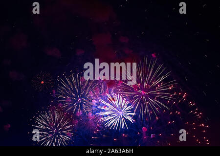 Abstract blue and red lines soft defocused background firework texture Stock Photo