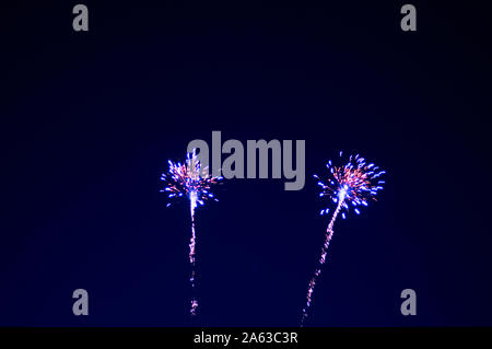 Abstract blue and red lines soft defocused background firework Stock Photo