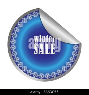 Winter Sale label, vector illustration Stock Vector
