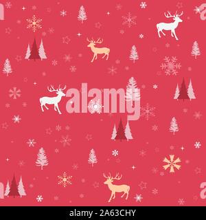 Seamless natural ornament on the Christmas theme Stock Vector