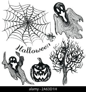 Set of halloween. Stock Vector