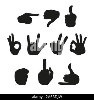 Hands in different interpretations. Stock Vector
