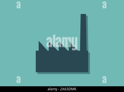 Industrial building, traditional silhouette, vector illustration icon Stock Vector