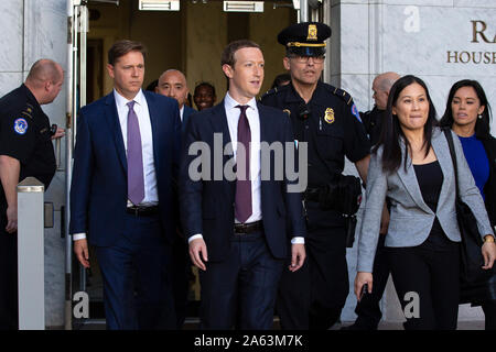 Facebook CEO Mark Zuckerberg departs after testifying before the U.S ...