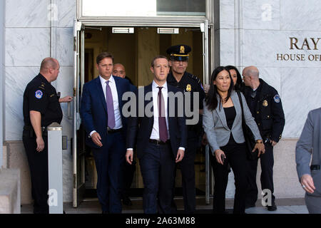 Facebook CEO Mark Zuckerberg departs after testifying before the U.S ...