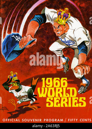 Vintage cover art on the program publication for 1965 World Series