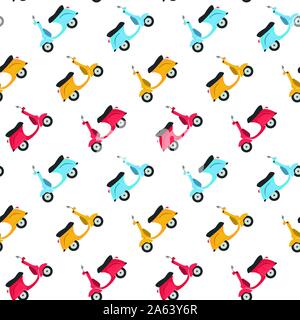 Funny scooters seamless pattern background Stock Vector