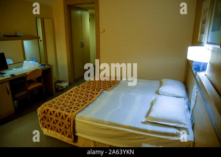 Pamukkale, Demre, Turkey - May 21, 2019: Hotel room interior, Pam Hotel in Turkey near Pamukkale Stock Photo