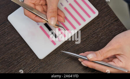 Eyelash Extension tools. Accessories for eyelash extensions. Artificial lashes. Stock Photo