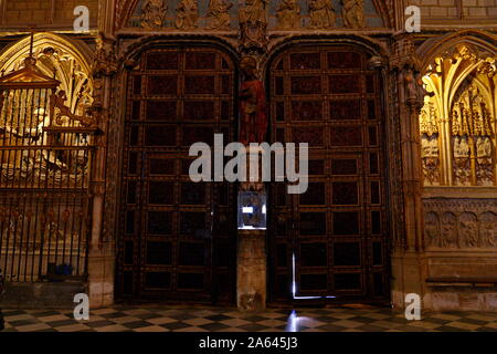 The Holy Church is dedicated to Virgin Mary in her Ascension to the heavens. Santa Iglesia Cathedral Primada de Toledo, Cathedral Primada Santa Maria Stock Photo