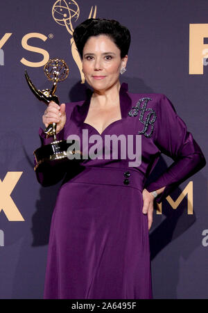 71st Emmy Awards (2019) Press Room held at the Microsoft Theatre in Los Angeles, California. Featuring: Alex Borstein, Emmy Winner for Outstanding Supporting actress in a comedy series for “The Marvelous Mrs. Maisel” Where: Los Angeles, California, United States When: 22 Sep 2019 Credit: Adriana M. Barraza/WENN.com Stock Photo