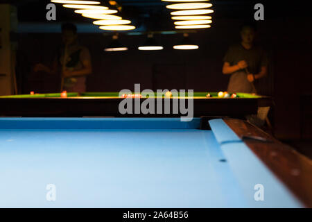 Umea, Norrland Sweden - October 19, 2019: down in the billiards hall at the center Stock Photo