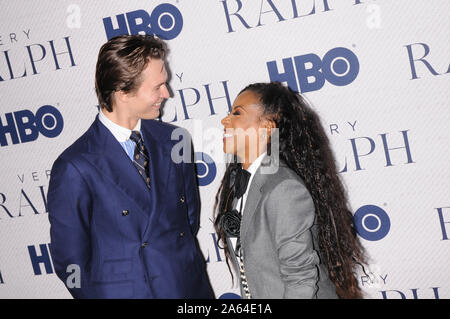 New York, United States. 23rd Oct, 2019. Ansel Elgort (L) and June Ambrose attend(s) the VERY RALPH film premiere held at the Metropolitan Museum of Art in New York City. Credit: SOPA Images Limited/Alamy Live News Stock Photo