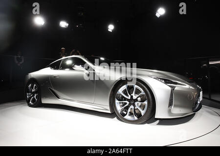 Tokyo, Japan. 24th Oct, 2019. Lexus's LC500h is displayed during the 46th Tokyo Motor Show 2019 in Tokyo, Japan on October 23, 2019. Credit: Aflo Co. Ltd./Alamy Live News Stock Photo