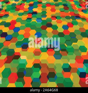 Abstract background with colorful hex polygons Stock Vector