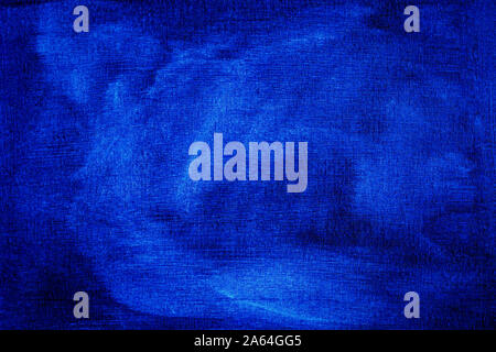 Abstract grunge painted background. Background was painted with blue oil color on canvas by hand. Stock Photo