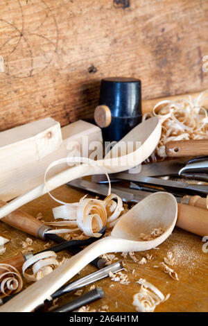 composition of carpentry tools on wooden boards Stock Photo - Alamy