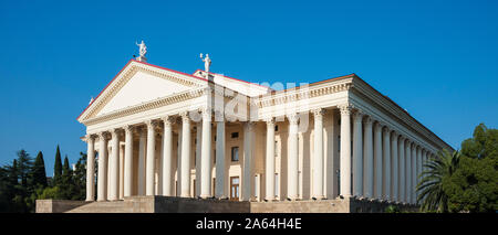 Winter theater lit by the evening sun in Sochi, Russia. October 21, 2019 Stock Photo