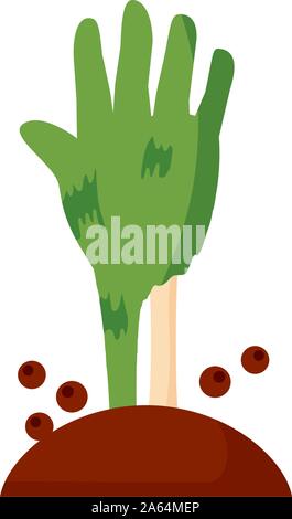 halloween zombie hand coming out of the ground Stock Vector