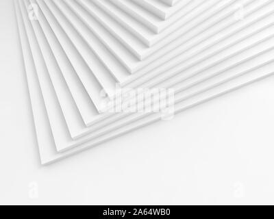 Abstract digital background, parametric white spiral stairs installation, 3d rendering illustration Stock Photo