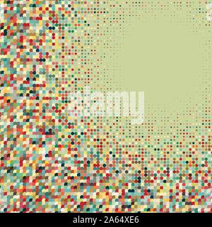 Flat colored ornament with retro halftone dots Stock Vector