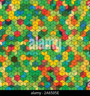 Abstract background with colorful hex polygons Stock Vector