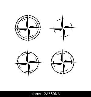 Compass icons set. Compass rose sign. Windrose symbol. Nautical wind rose  icon. Vintage compass. Compasses for travel map. Navigation arrow symbols.  Vector illustration 29143347 Vector Art at Vecteezy