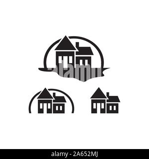 set of simple black home logo vector design concept Stock Vector