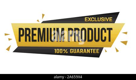 Premium product banner design on white background, vector illustration Stock Vector