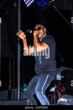 Akil Anthony Borneo performing at Miami Carnival 2019 Stock Photo