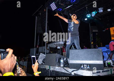 Akil Anthony Borneo performing at Miami Carnival 2019 Stock Photo