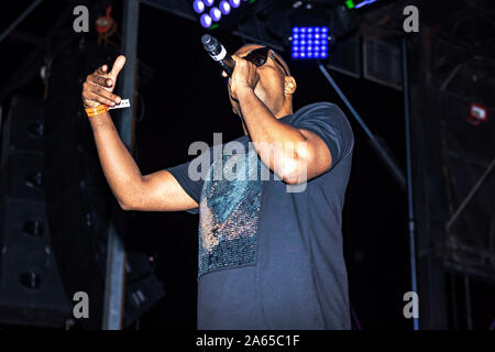 Akil Anthony Borneo performing at Miami Carnival 2019 Stock Photo