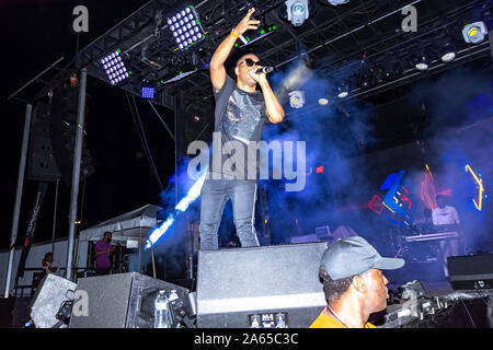 Akil Anthony Borneo performing at Miami Carnival 2019 Stock Photo