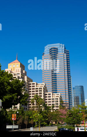 The Fox Plaza skyscraper on The Avenue of the Stars, Century City, Los ...