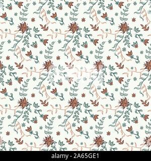 seamless vector vintage chintz floral pattern on a light background. Stock Vector