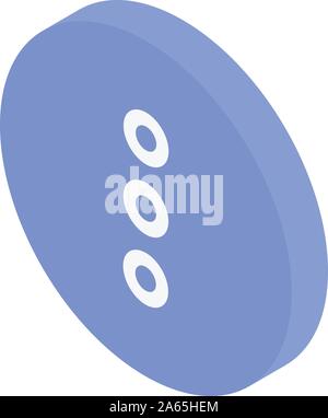 Three points circle icon, isometric style Stock Vector