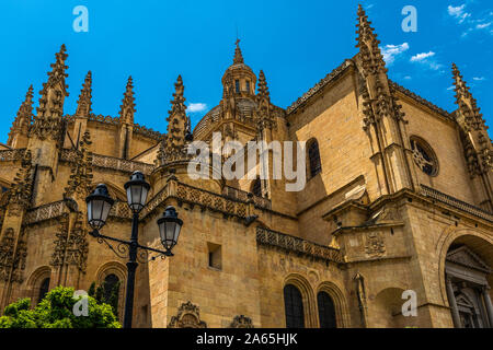 Segovia Cathedral a Roman Catholic gothic style located in the middle of Segovia near Madrid Stock Photo