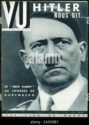 Portrait d'Adolf Hitler (1889-1945), chancelier allemand, fondateur du nazisme et instaurateur de la dictature totalitaire du Troisieme Reich. Photogr Stock Photo